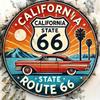 Vintage Route 66 California Metal Tin Sign Wall Art Home Bar Garage Decor