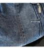 Large Vintage Denim Tote Bag - Casual Single Shoulder and Crossbody Versatile Style