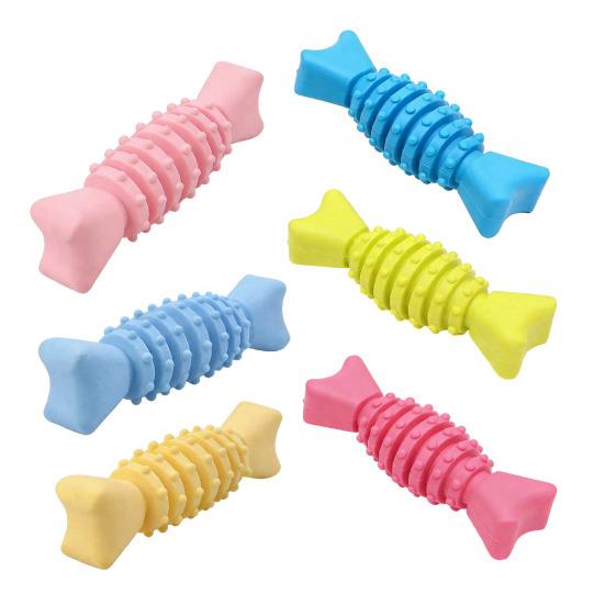 Pet Chew Toy Fish Bone Shape Food Grade TPR Spiral Texture Dog Boredom Buster Toy Food Grade Tear-resistant Dog Toy