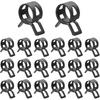 5/8 Inch 16mm Spring Band Hose Clamp Automotive Clip | 65 Manganese Steel, 20pcs a Set, Manual Compression Installation, Fuel Air Water Hose Use,