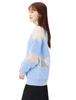 Double Standard Clothing ESSENTIAL Organ Docking Knit Sax Pullover, 2509-260-241, Women's,
