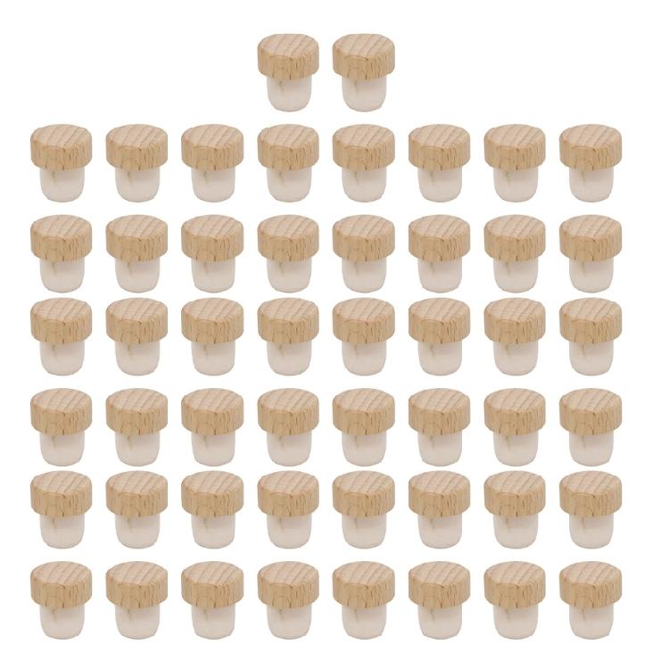 50 PCS Convenient Bottle Stoppers Wood Wine Plug Sealed Bottle Stopper T Shaped