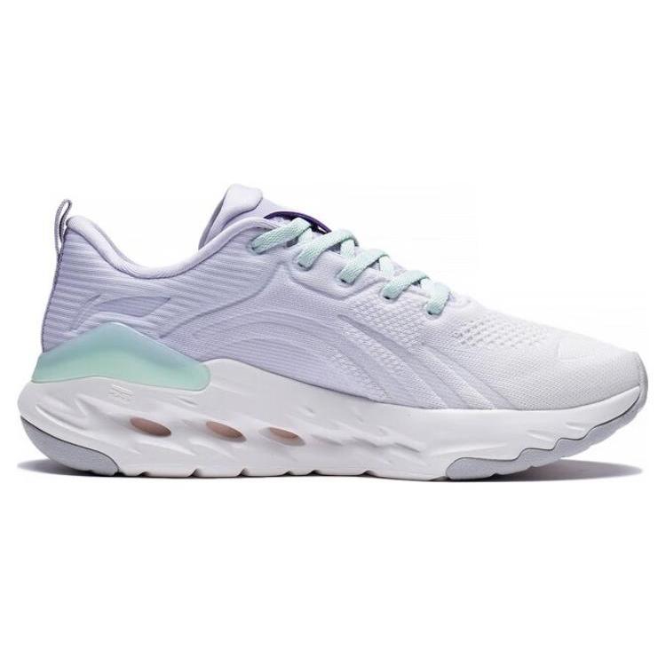 New LiNing Yuedong 1.0 Durable Breathable Low Top Running Shoes Women's White Purple ARST032-1