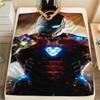 Iron Man Poster Warm Flannel Blanket, Printed for Bed Sofa Chair, Ideal for Picnic Travel Home -HYQ38