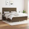 Box Spring Bed with Mattress Dark Brown 180 X 200 Cm Fabric