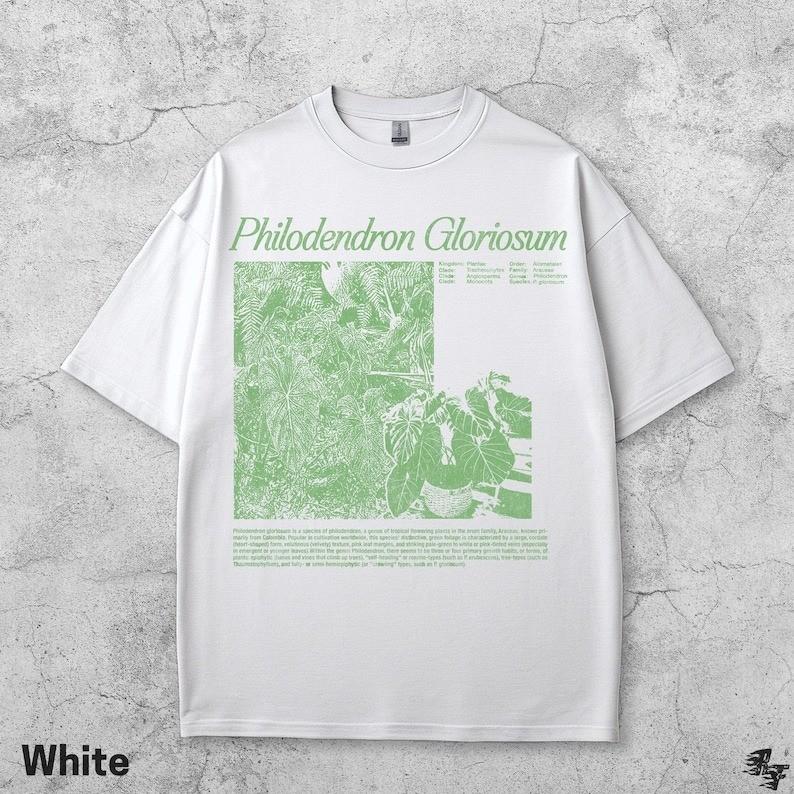 

Philodendron Gloriosum Vintage TShirt Velvet Leaf Heart Foliage Aroid S3XL Unisex T-Shirt M