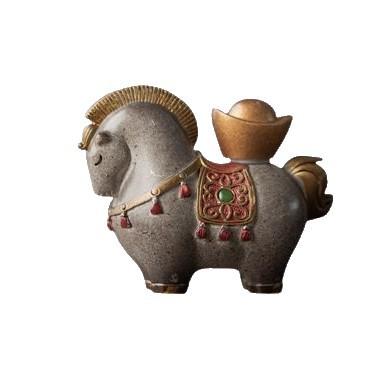 Thermochromic Fortune Horse Teapet, Color Changing Tang Horse Tea Table Decor for Good Luck