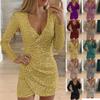Women Sequin Christmas Bodycon Dress Ladies Evening Party Ball Gown Dresses Mini