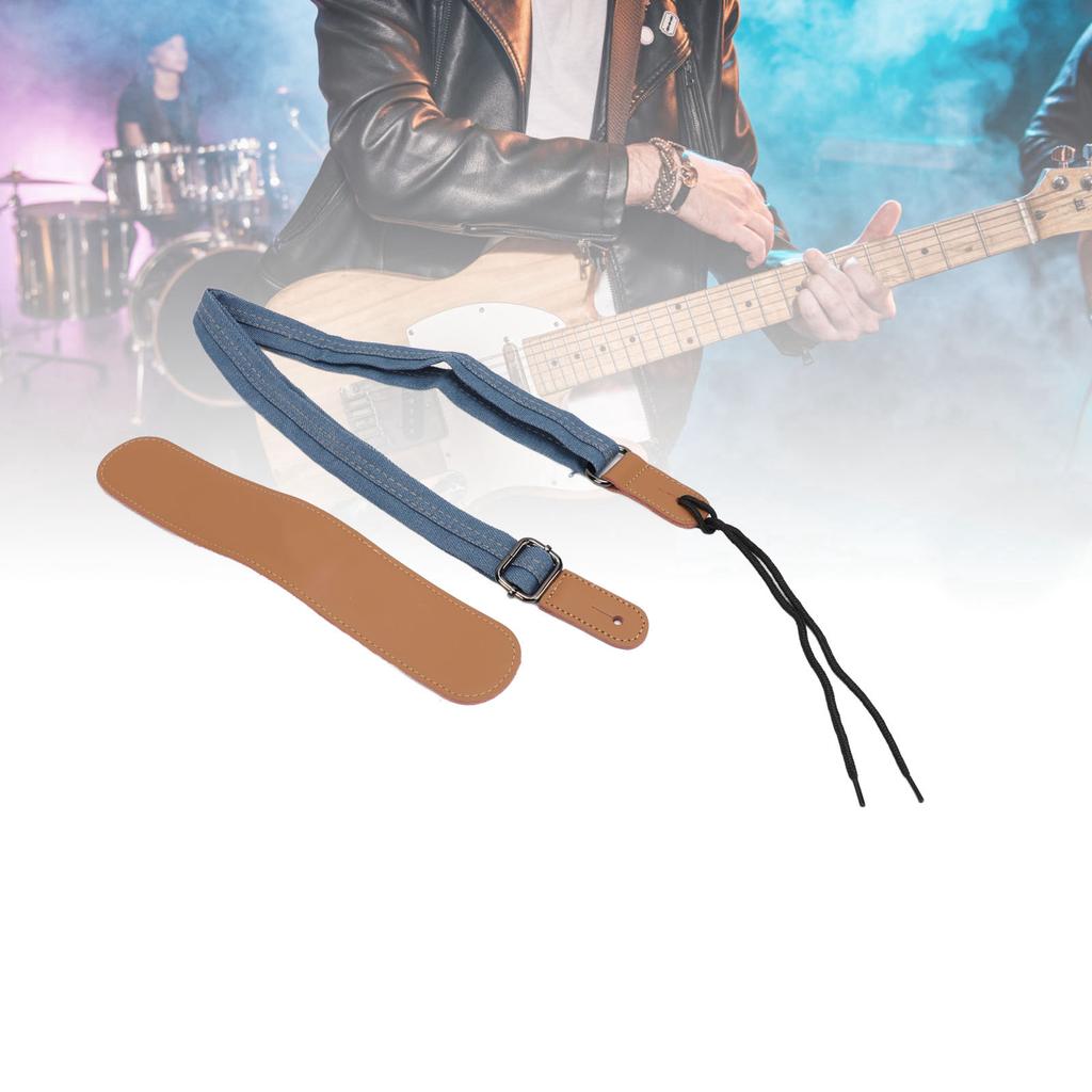Ukulele Strap Cross Shoulder Pad Denim Leather Adjustable Length Neck Belt Replacement