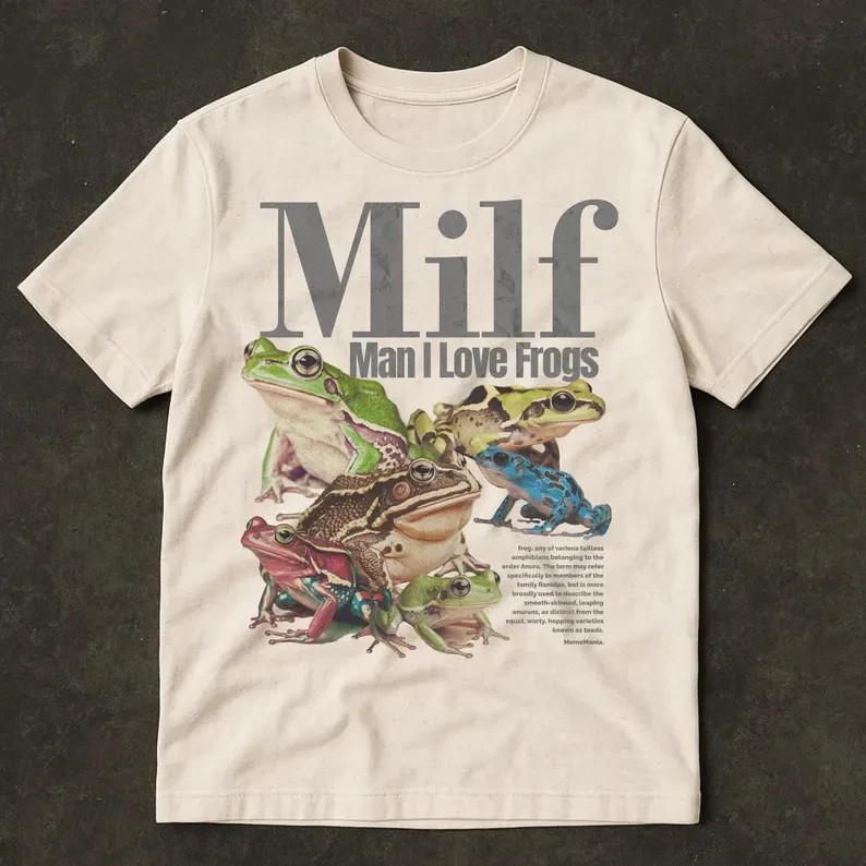 Man I Love Frogs T-Shirt, Meme Frog Shirt, Inappropriate Funny Gag Gift Tee S