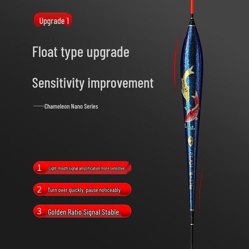 High-Sensitivity Color-Changing Dragon Scale Fishing Float for Myopia - Anti-Drift, Eye-Catching, Thickened for Crucian Carp and Wild Carp Fishing.
