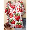 Fashion Women's Crew Neck Short Sleeve 3D Casual Color Printing Casual Short Sleeve Crew Neck T-Shirt