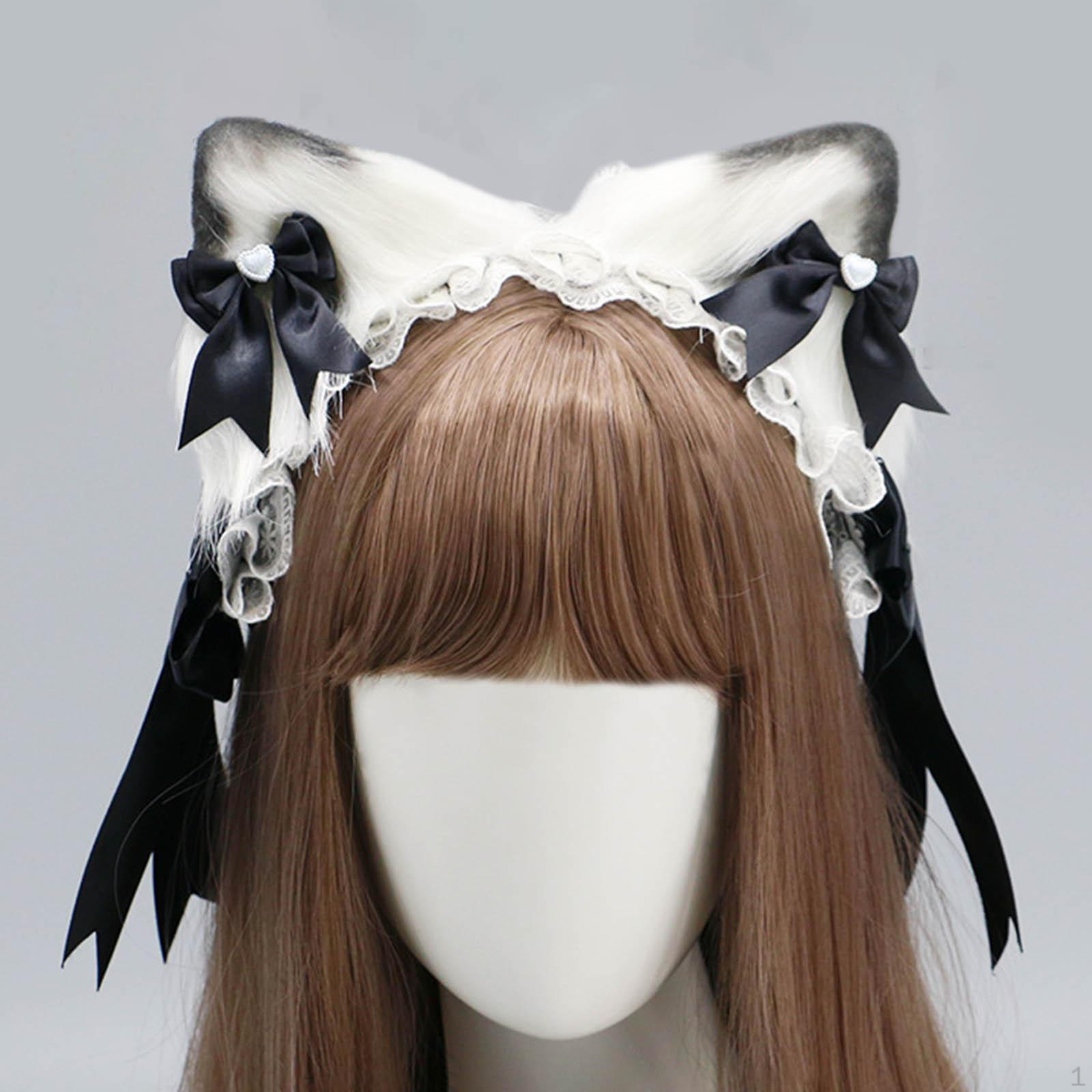 

Аксессуары для волос Лолита, зажимы для кошачьих ушей для вечеринок, дней рождения чёрный