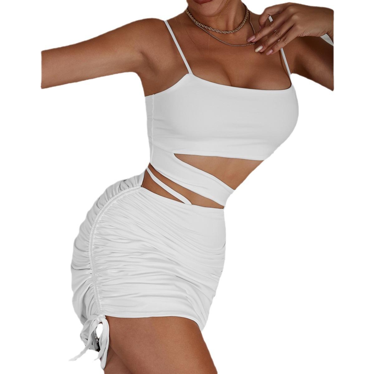 

Новая летняя женская одежда, сексуальное плиссированное платье с подтяжками L