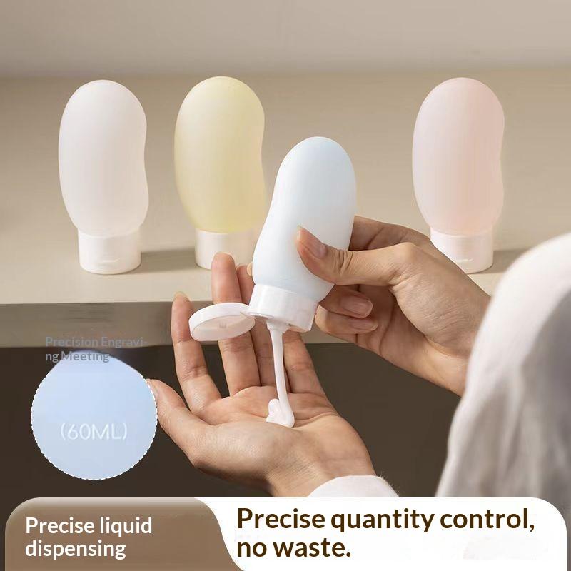 3 Pcs 60Ml Silicone Travel Squeeze Bottles Leak Proof Accurate Dispensing For Skincare Toiletry Storage Business Vacation Trips