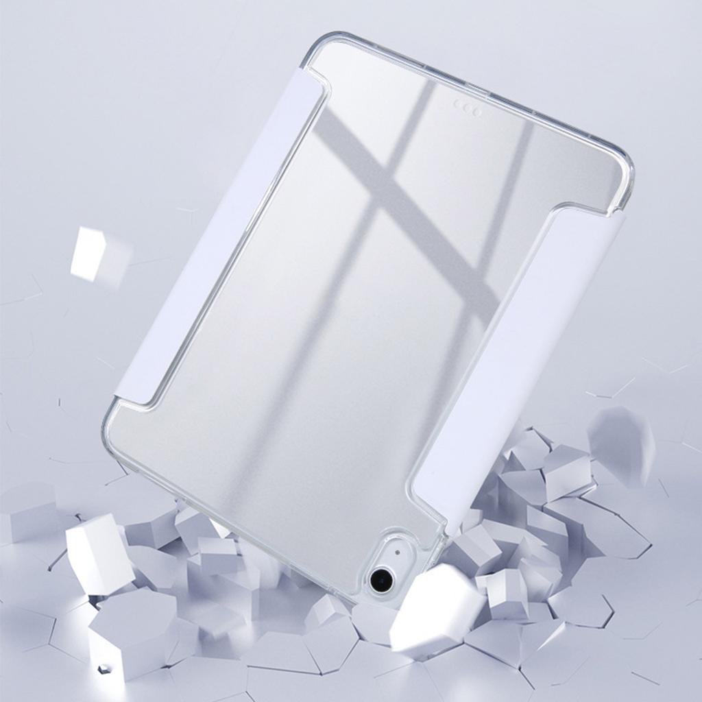 For iPad Air 11 (2025)/(2024) Case Origami Stand PU Leather Clear Back Tablet Cover with Pencil Holder