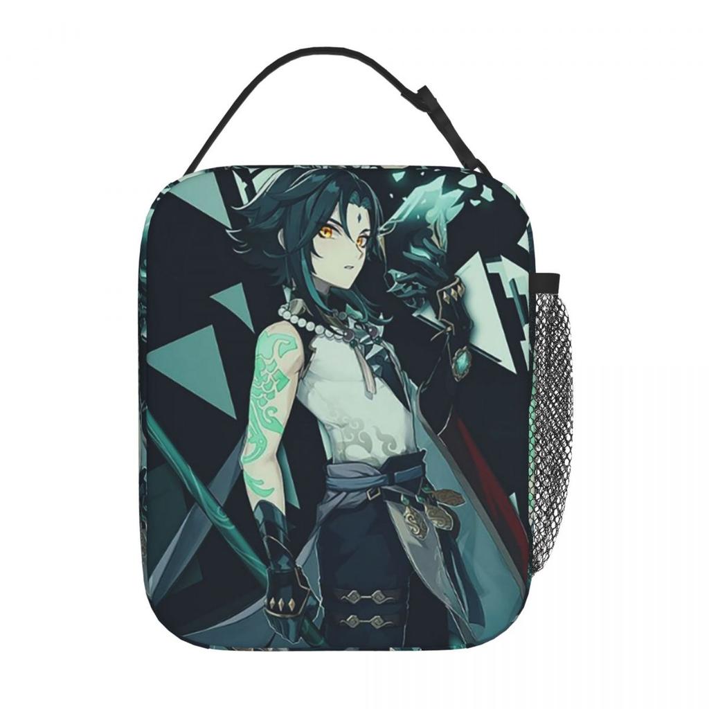 Genshin Impact Xiao 9 Insulated Lunch Bag for Women Kids Portable Food Boxes Thermal Lunch Box Tote