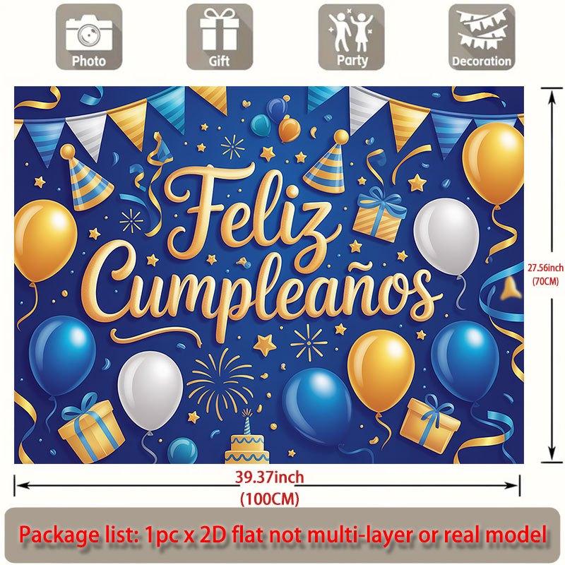 Party Backdrop Flat Feliz Cumpleaos Events Wedding Coming Ceremony Four Season Photo Booth Background Front Door Decor