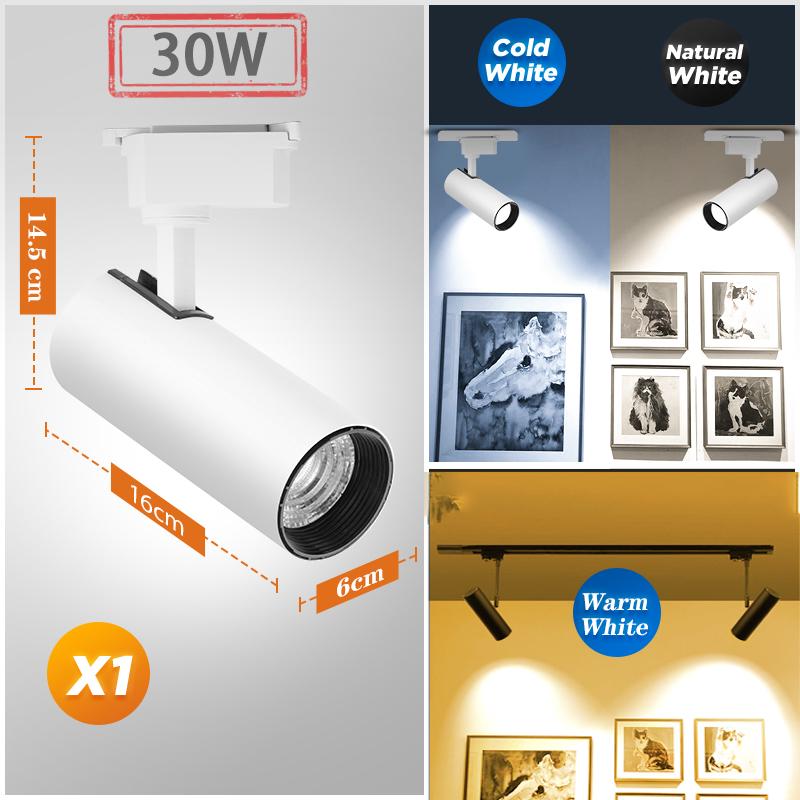 CANMEIJIA светодиодный трековый светильник 220 В COB трековые светильники рельсовый светильник 30 Вт 40 Вт точечные светильники кухонный светильник для домашнего магазина складной трековый светильник 1pcs 30W White Light белый