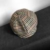 Vintage Plaid Beret Hat For Women, Retro Newsboy Cap With Tartan Pattern, Autumn Winter Wool Baker Boy Hat