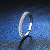 Sterling Platinum Plated Moissanite Stack Ring Women Minimalist Fashion Band 0.22ct