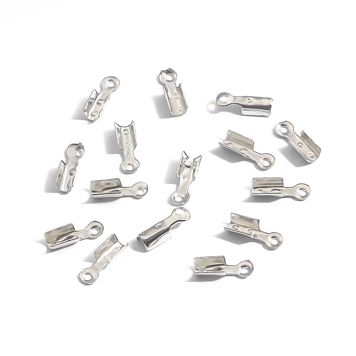 

50 шт., зажимы для шнура, застежки, ленты, обжимная пряжка, ювелирные изделия, аксессуары «сделай сам» 8x3mm