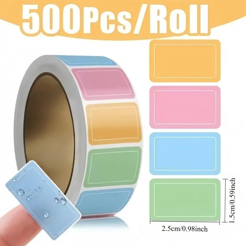 500PCS/Roll Color Label Stickers, Party Stickers, Name Stickers, Self-adhesive Index Labels, File Classification Label Paper