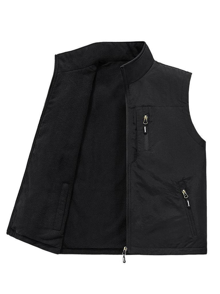 Men's Reversible Autumn/Winter Vest - Youth Outdoor Loose Fit Plus Size Sleeveless Gilet (1806A)