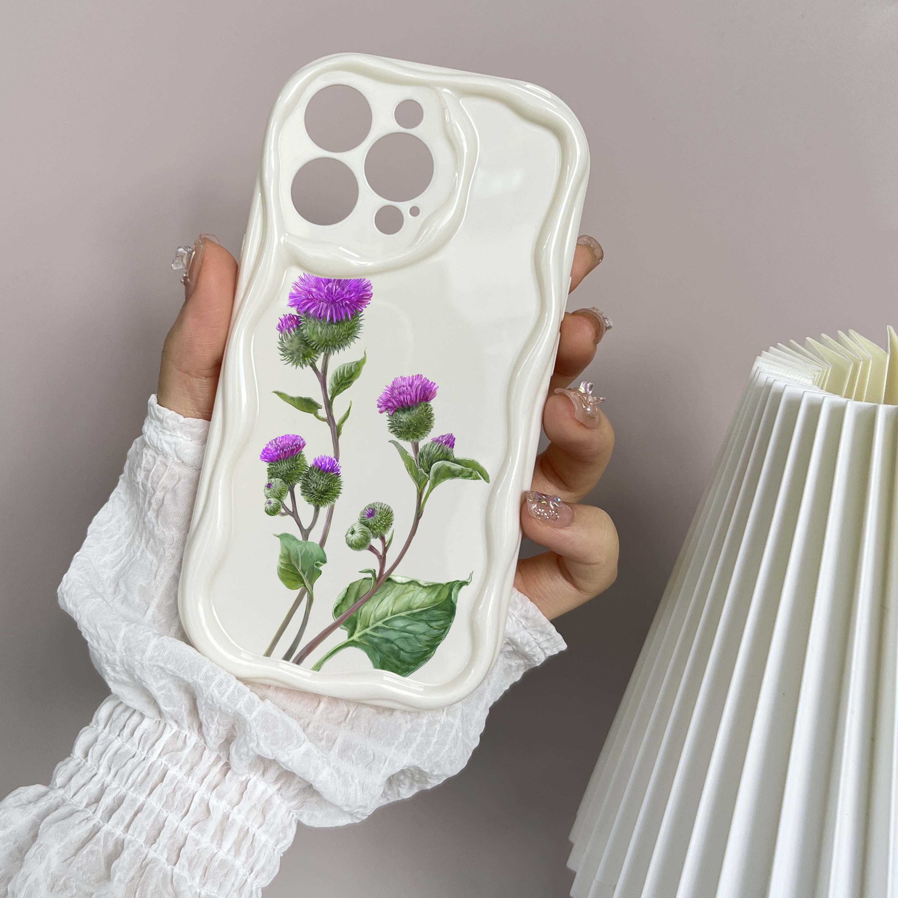 N75 Мягкие волнистые чехлы для телефонов с бабочками и цветами для Samsung A54 A34 A13 — фото 10