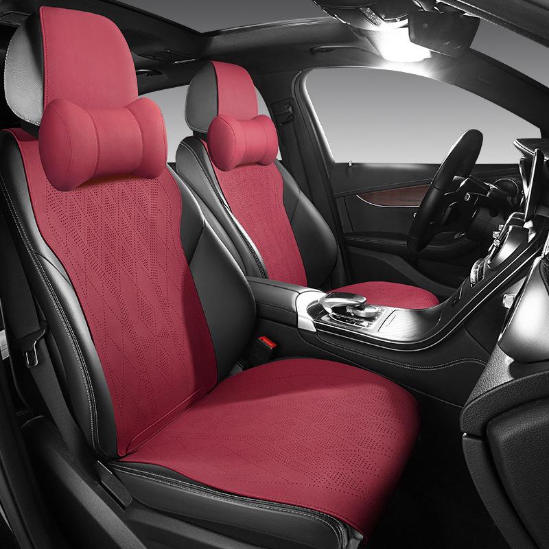 Universal Suede Car Seat Cushion for Four Seasons - Fit for Corolla, Bora, Lavida (Five-Seat, Half-Wrap Style)