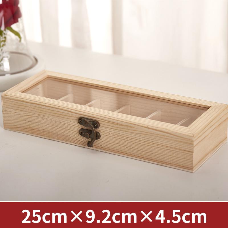Multi-Compartment Wooden Watch & Bracelet Gift Box with Clear Lid