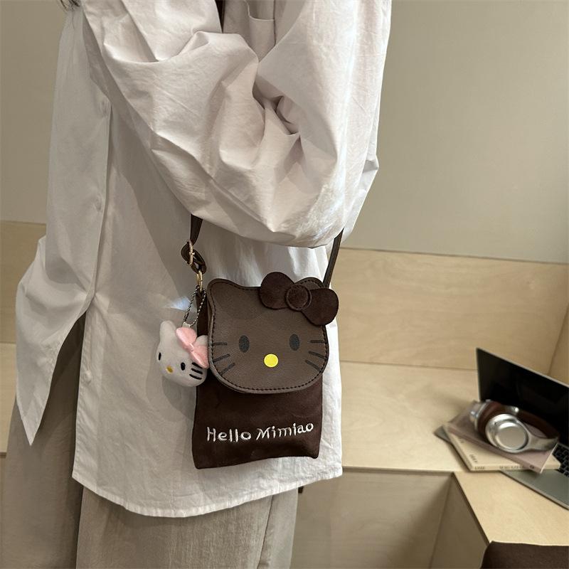 Cute Cat Print Shoulder Bag for Women Leopard Print Crossbody Purse Mini Faux Leather Handbag Trendy Fashion Casual Daily Bag