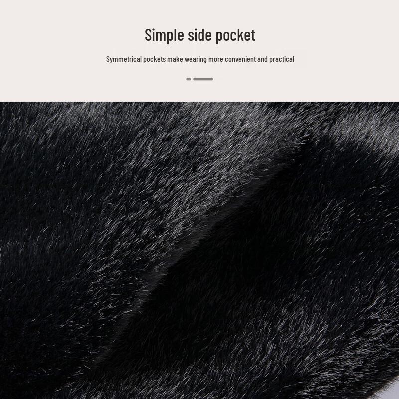 MONTAGUT Herren Warme Jacke aus Schaffell mit Faux-Nerz-Futter