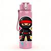 1pz Ninja Kid Ritratto a Schizzi di Colore 750ml Bottiglia d'Acqua Colorata in Plastica Tappo Flip-Top Anti-Perdita Per Sport Ufficio Uso Domestico
