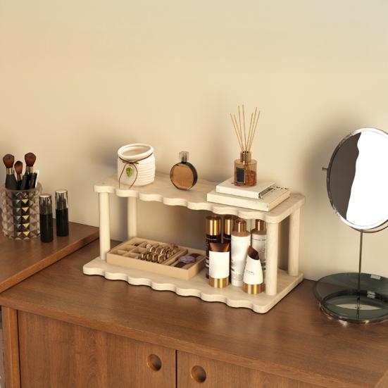 Double-layer Storage Rack Sundries Holder Strong Load-bearing Multipurpose Bathroom Kitchen Desktop Organizer