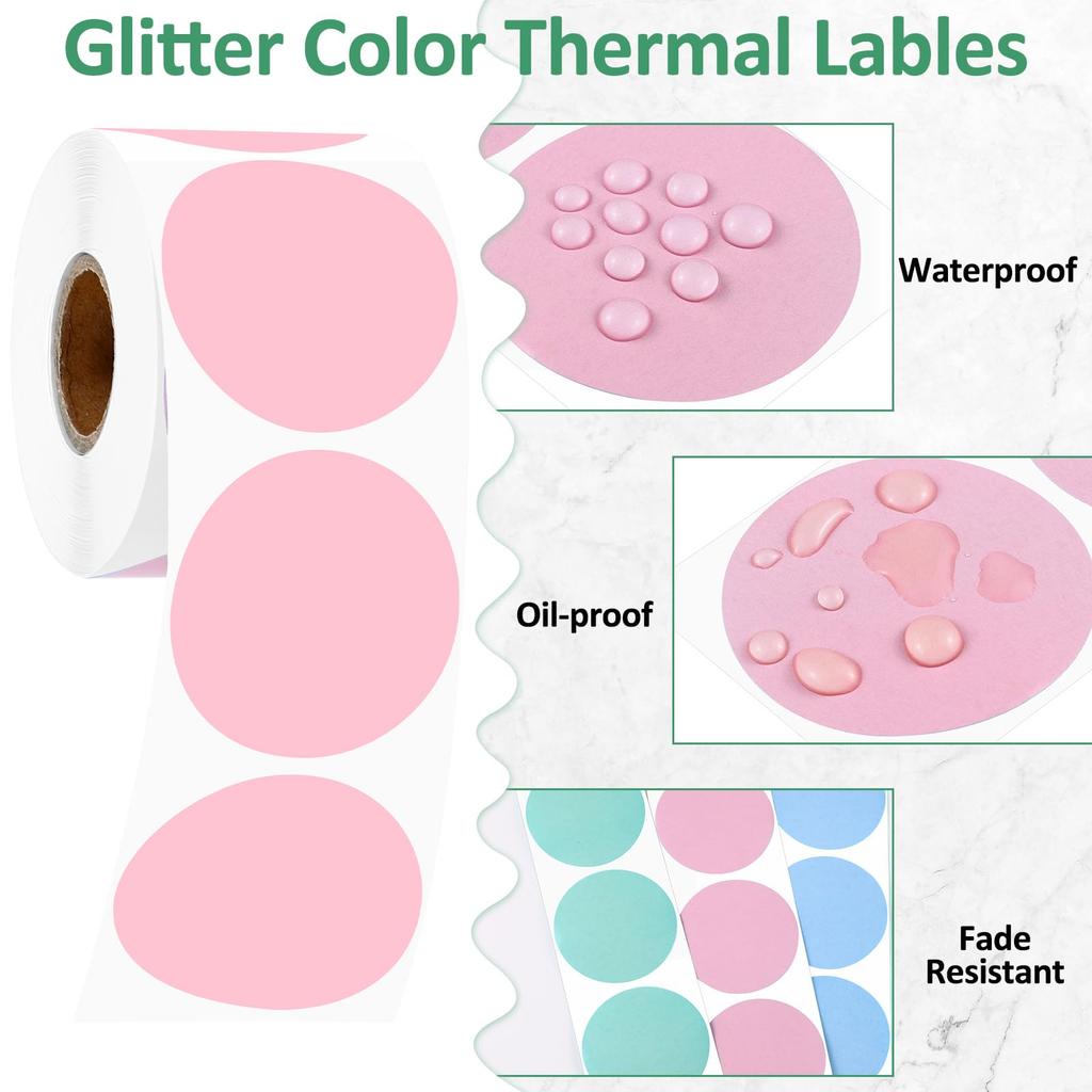 Термонаклейки круглі 2 дюйми, самоклейні, для прямого термодруку, багатоцільові наклейки для принтера для DIY дизайну логотипу, QR-коду, бейджа