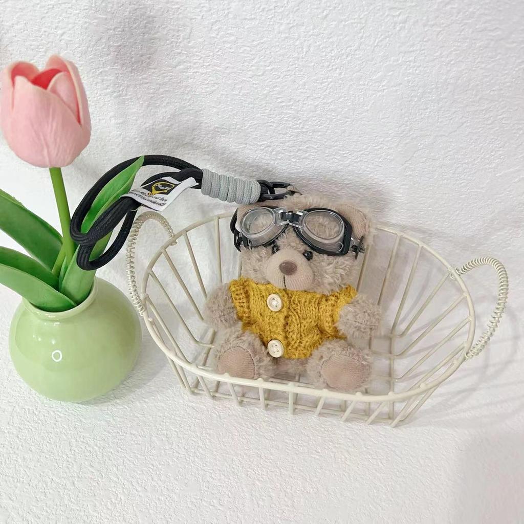 Kreslená klíčenka s pilotem pandou - Roztomilá plyšová hračka medvěd jako dárek pro studenty