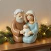 Holy Family Figurine HandPainted Statue Compact Nativity for Home, Bedroom,