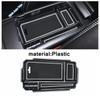 Car Armrest Box Storage Container Organizer Coin Tray Holder Decor Plastic For VOLVO XC40 2018 - 2024 Black Interior Accessories
