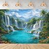 Waterfall Photography Backdrop, Tropical Landscape, Wedding Party Decoration, Photo Studio Background, Landscape Banner2924
