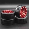 4Pcs RC 1:10 Drift Car Plastic Wheel Rim &Tyre Tires For HSP 94123/94122/94103/D4/D3