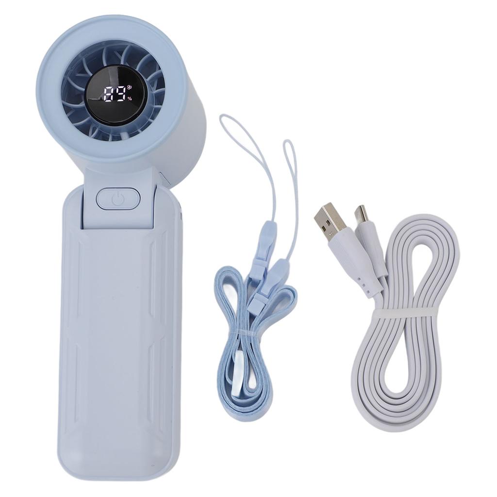 Portable Handheld Turbo Fan Quiet 5 Speed 3000mAh Battery Operated Hand Neck Desk Fan 135 Degree