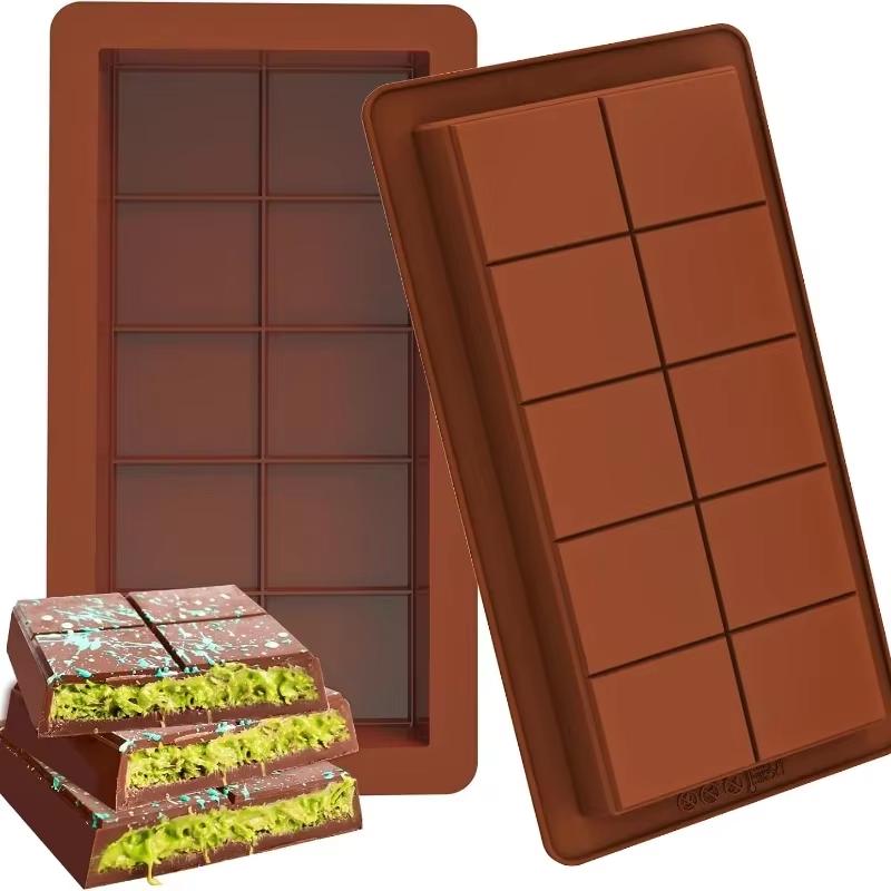2PCS Chocolate Mold Rectangular Silicone Mold Food Grade Silicone DIY Hand Sandwich Homemade Tools Baking Supplies Candy Making