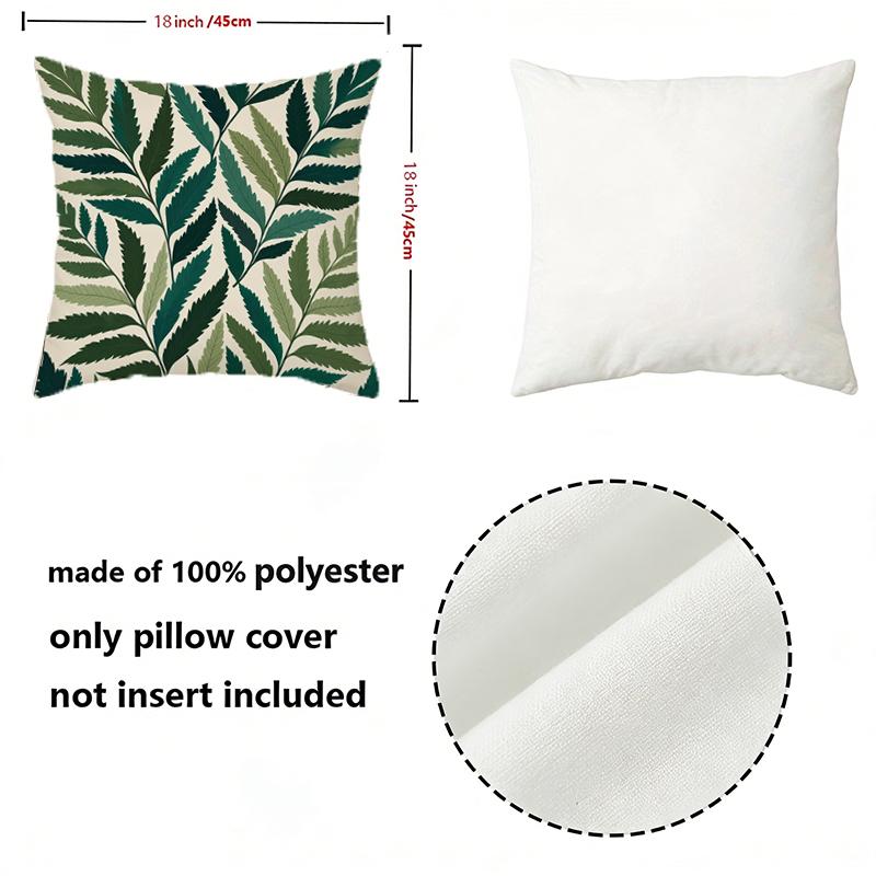 Vintage Fern Leaf Throw Pillow Covers Pattern Cushion Cover Suitable For Sofa Bedroom Car Pillow Cover