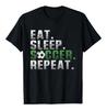 Eat Sleep Soccer Repeat Graphic Tee Breathable Cotton Short Sleeve T-Shirt for Boys