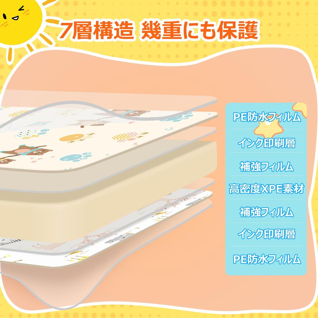 GruFini Baby Play Safety Baby Play Perfect as a Baby Gift Bear Mat, Foldable, 180x120x1cm, Thick, Tested, Waterproof, Soundproof, Non-Slip, Stylish,