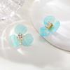 Light Blue Resin Zircon Butterfly Earrings,Women's Gold Plated Stainless Steel Detachable Stud Earrings,Chic Accessories Gifts