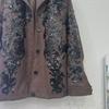 2024 Women's Brown Leather Jacket: Cool Style with Heavy Sequin Embroidery in Motorcycle Design