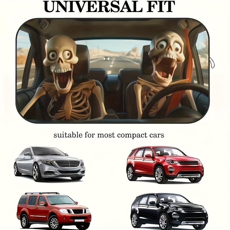 Humorous and Fun Skull Car Sun Visor UV Protection Sunshade for Inside the Car Easy To Install