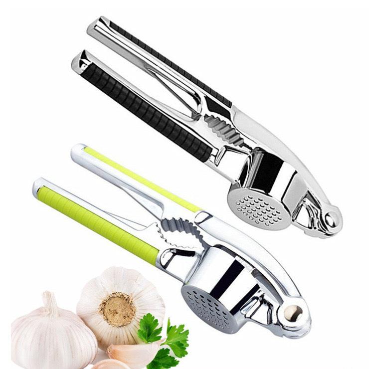 Multifunctional Zinc Alloy Garlic Press, Manual Garlic Mincer Squeezer for Home Kitchen Garlic Paste Making